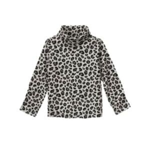 Gymboree grey black leopard cheetah print long sleeve turtleneck top shirt 3 3T